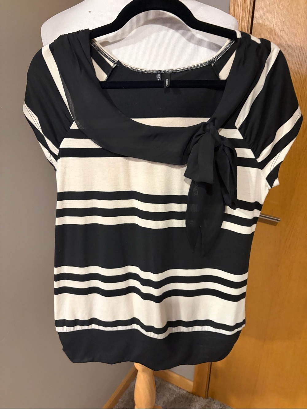 Black and Cream Striped Women’s Top
